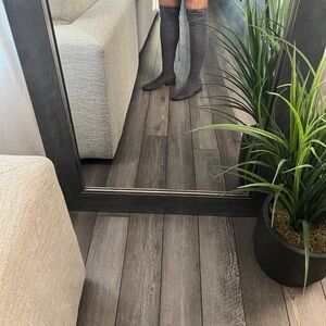 Charles & Keith Faux Suede Chic Over-the-Knee Gray Boots
